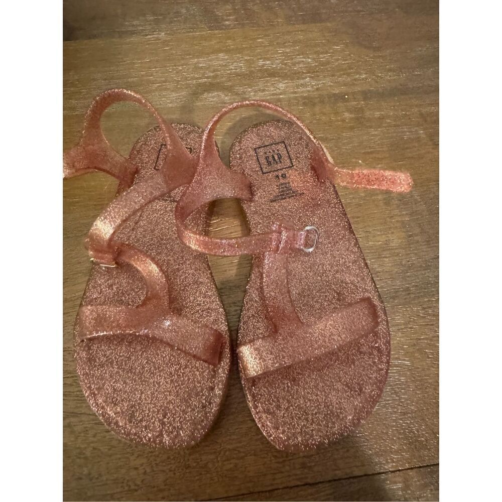 Gap pink glitter jelly sandals size 10